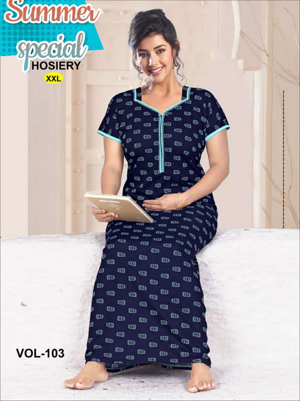 Summer Special 103 Casual Daily Wear Hosiery Cotton Wholesale Night Collection